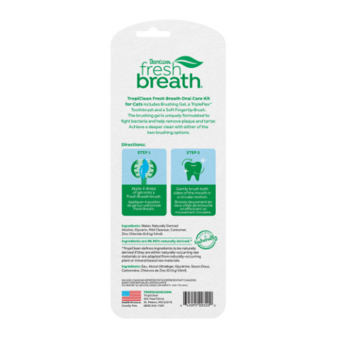 TropiClean Fresh Breath Oral Care Kit for Cats, 2oz 2